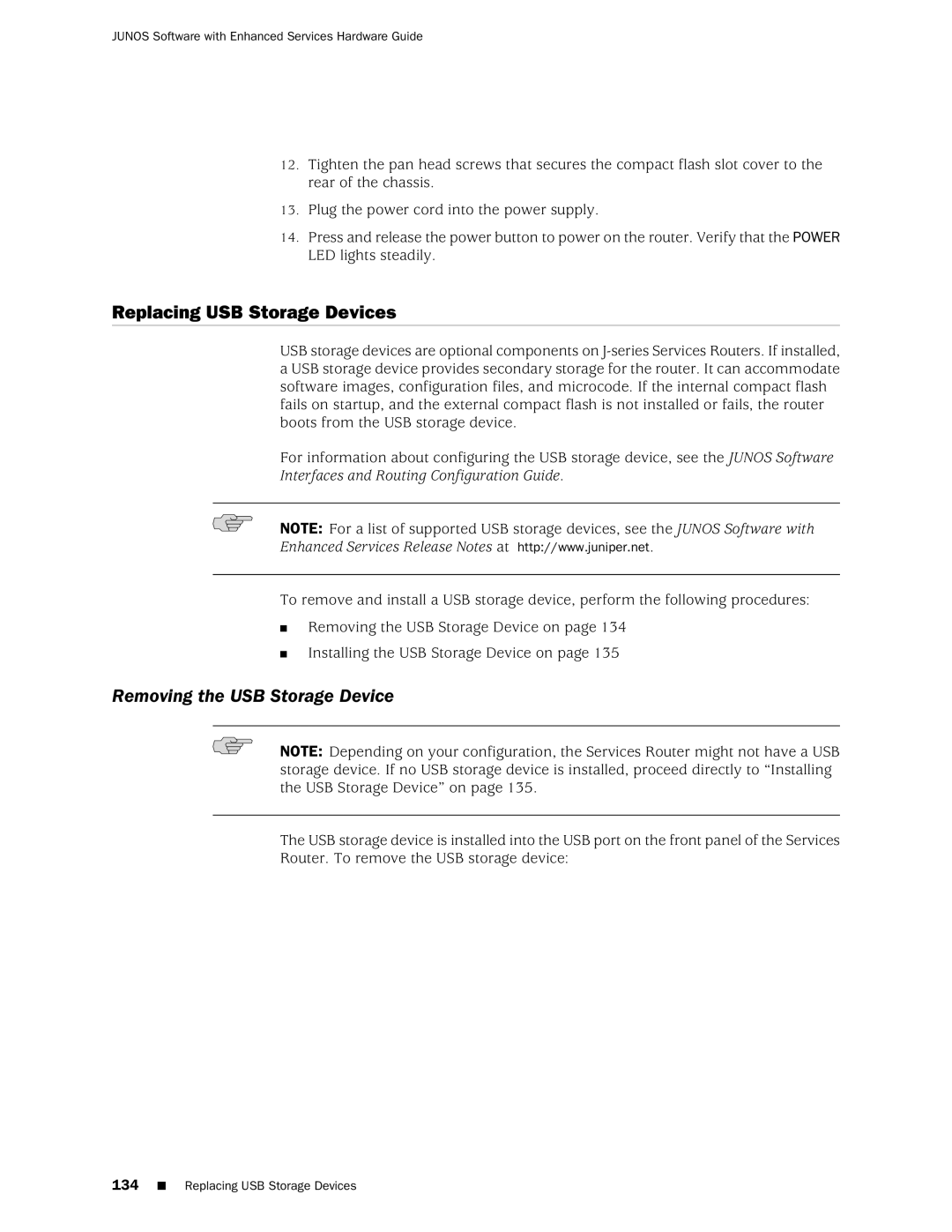 Juniper Networks J2350 manual Replacing USB Storage Devices, Removing the USB Storage Device 