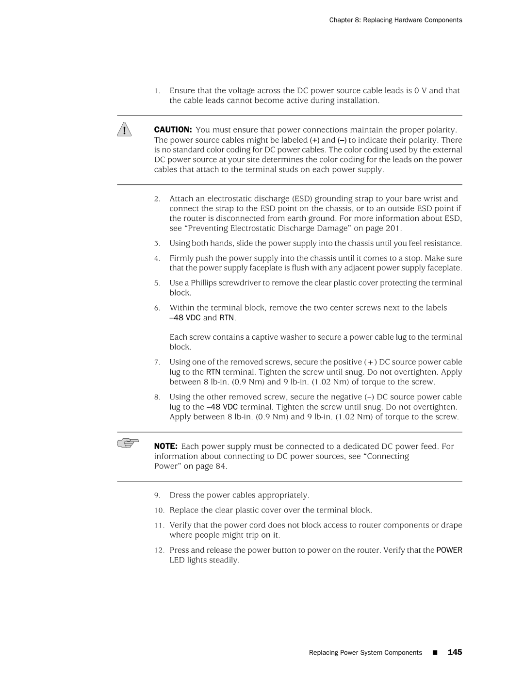 Juniper Networks J2350 manual VDC and RTN 