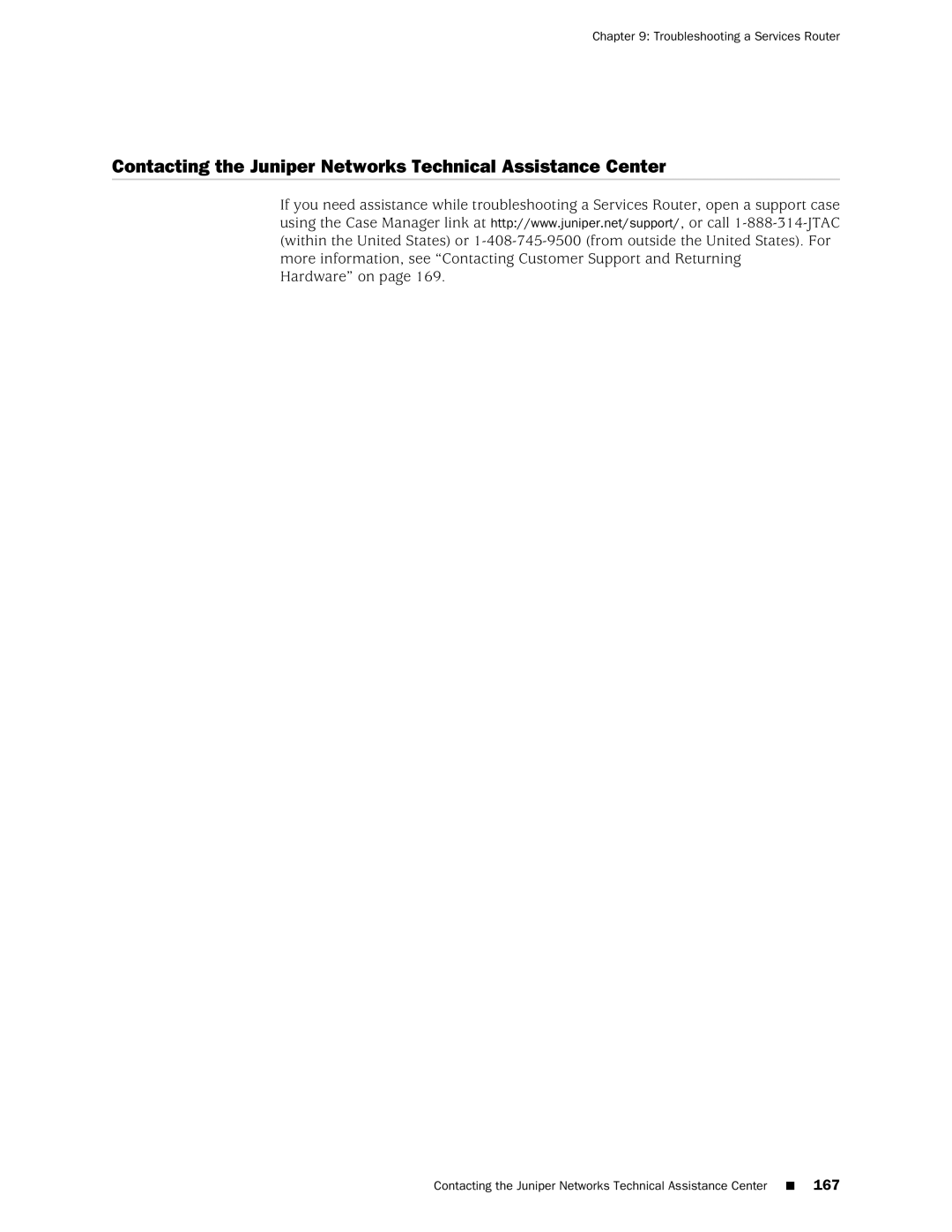 Juniper Networks J2350 manual Contacting the Juniper Networks Technical Assistance Center 