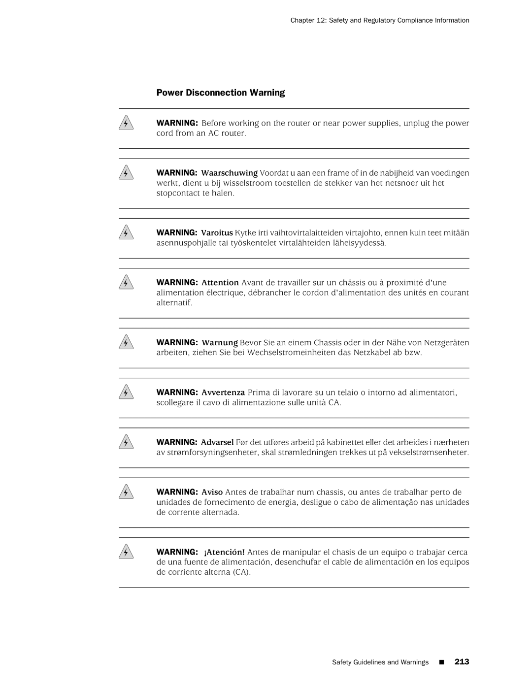 Juniper Networks J2350 manual Power Disconnection Warning 