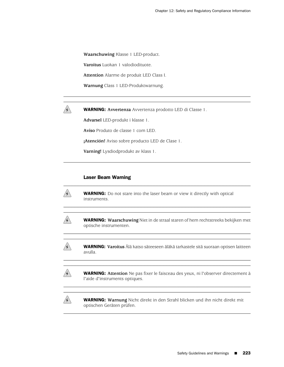 Juniper Networks J2350 manual Laser Beam Warning 