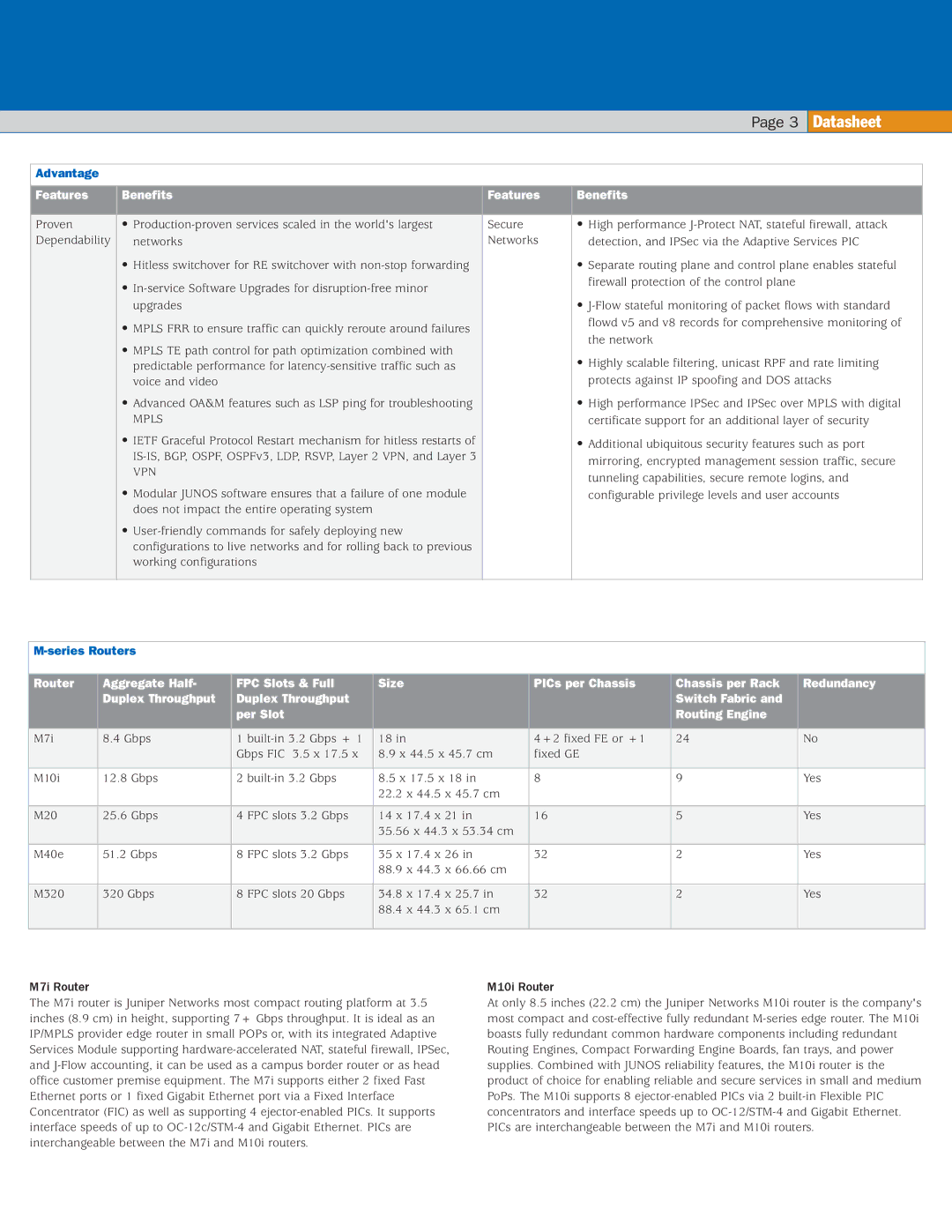 Juniper Networks M-Series manual Mpls, Vpn, Series Routers 