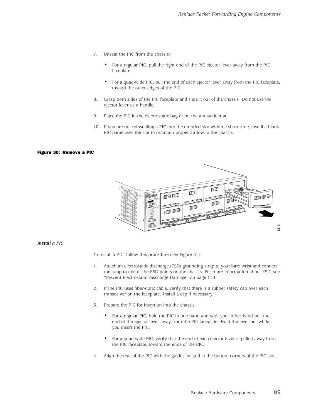 Juniper Networks M5, M10 manual Remove a PIC, Install a PIC 