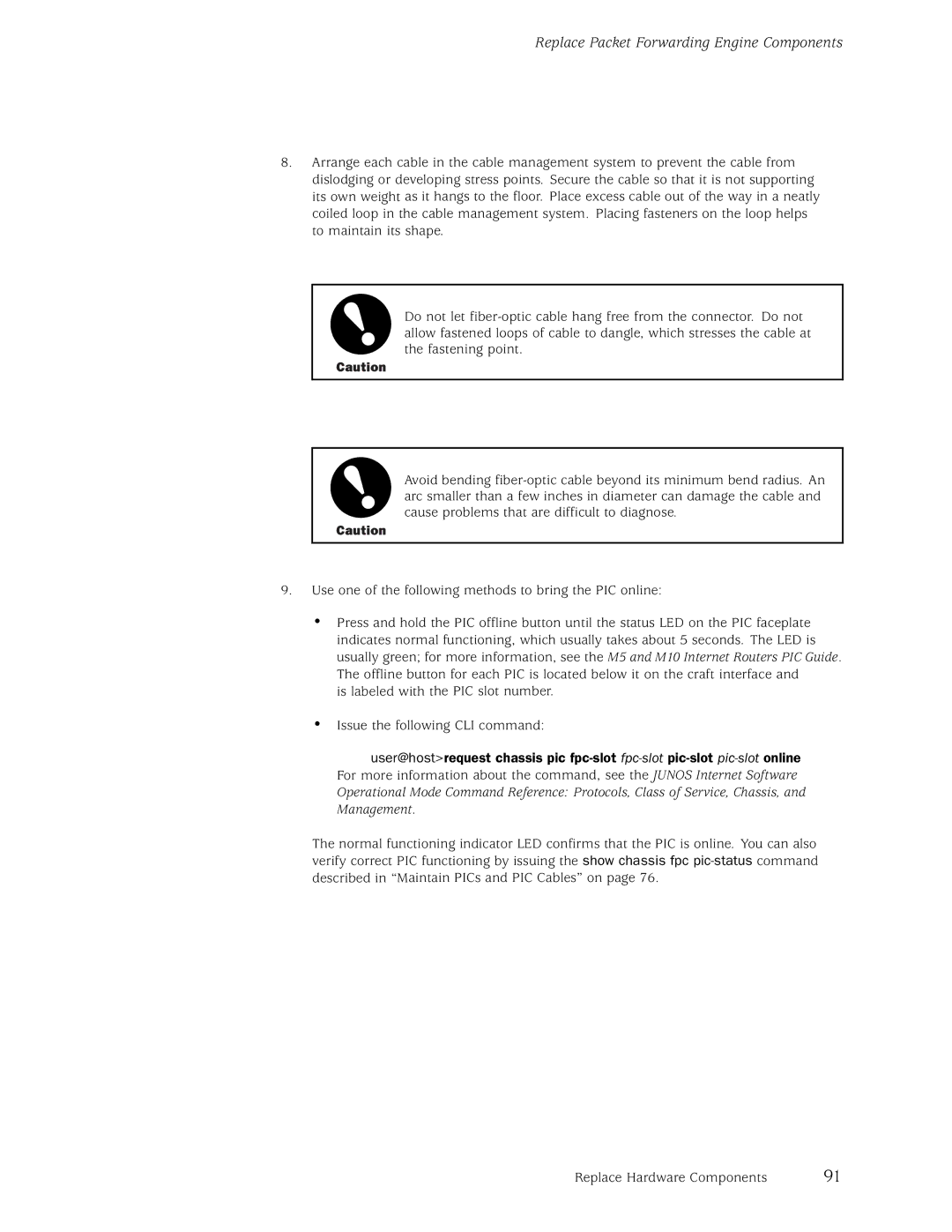 Juniper Networks M5, M10 manual Replace Packet Forwarding Engine Components 