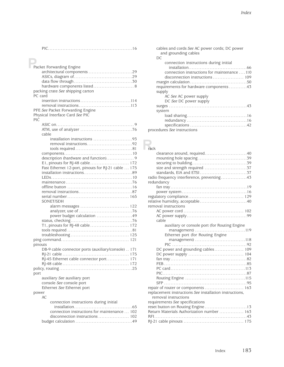 Juniper Networks M5, M10 manual Sonet/Sdh 