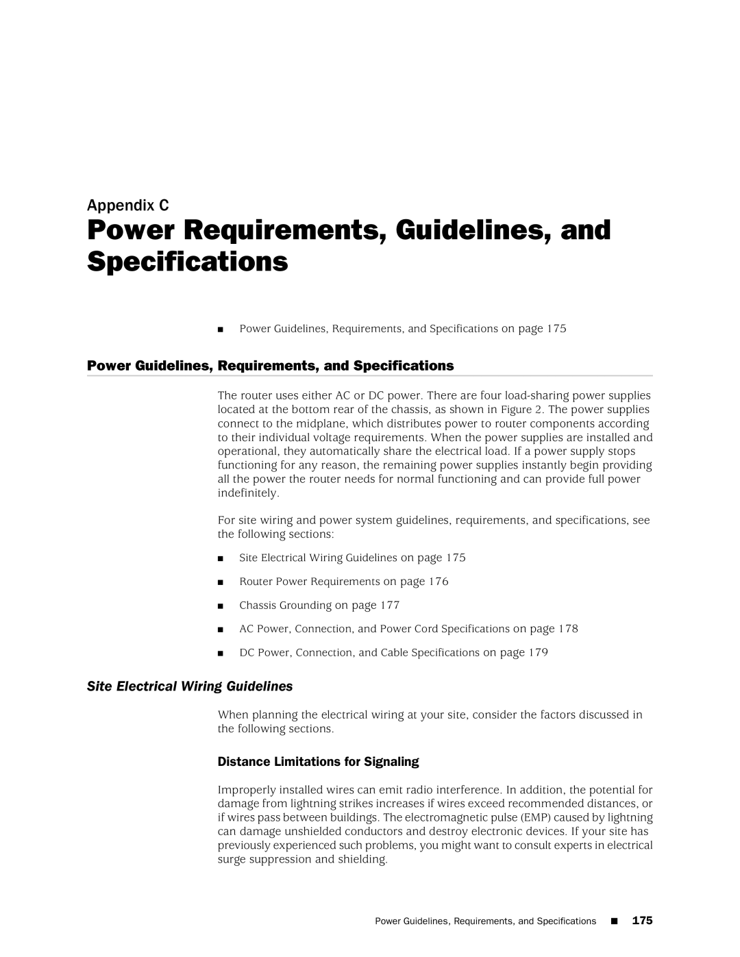 Juniper Networks M10i manual Power Requirements, Guidelines, and Specifications, Site Electrical Wiring Guidelines 