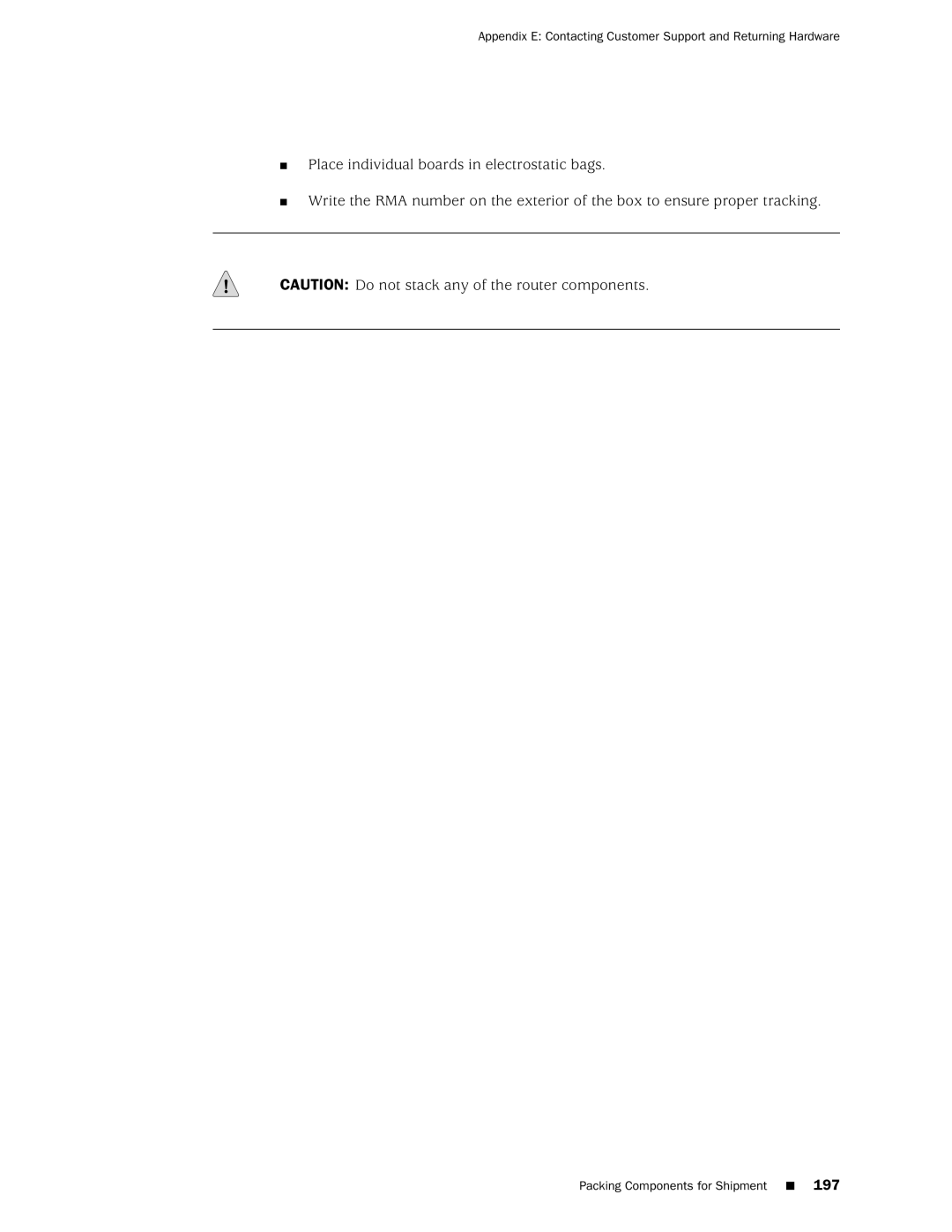 Juniper Networks M10i manual Packing Components for Shipment 