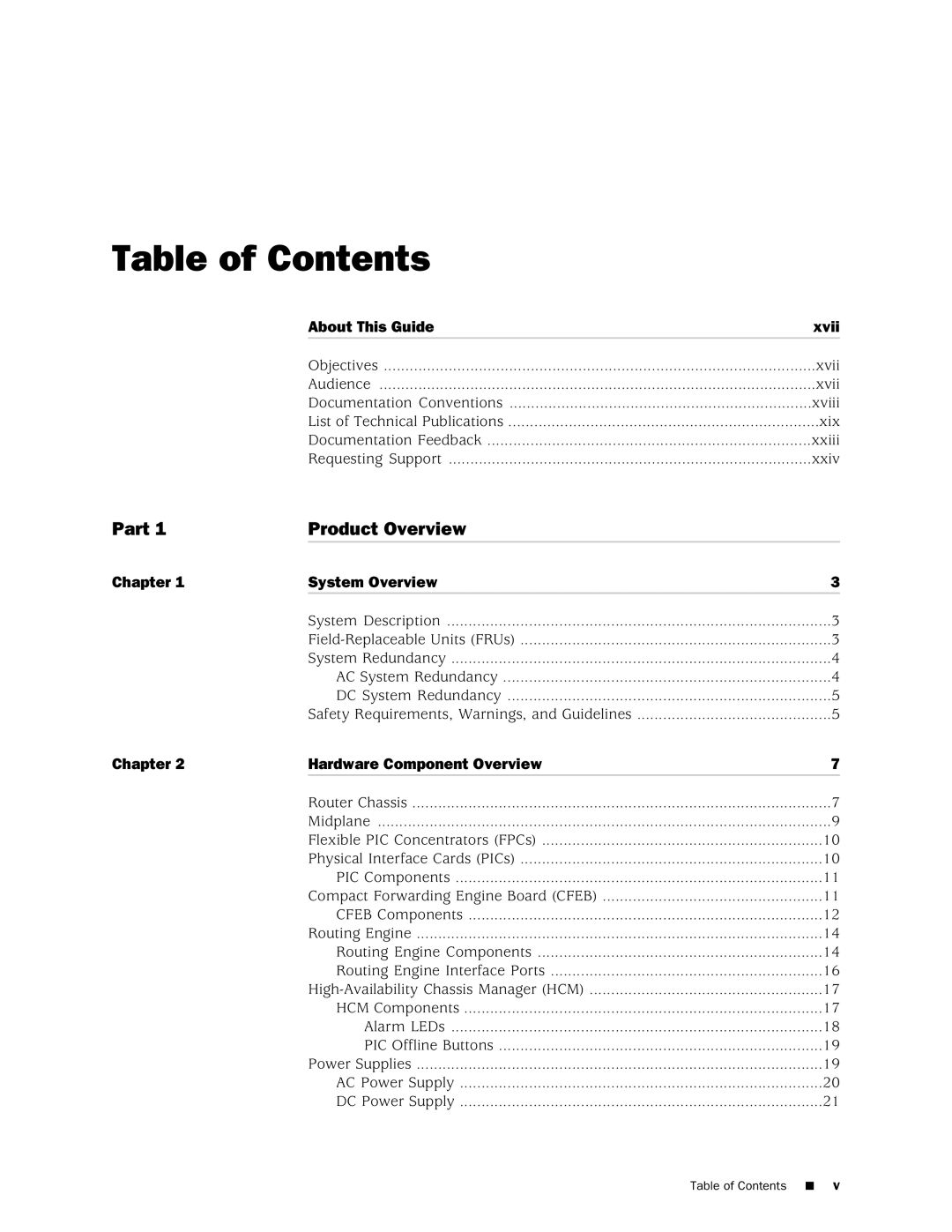 Juniper Networks M10i manual Table of Contents 