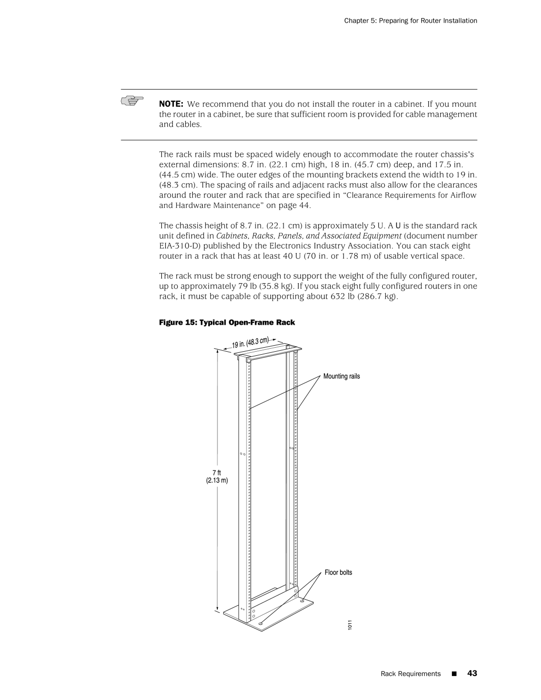 Juniper Networks M10i manual Typical Open-Frame Rack 