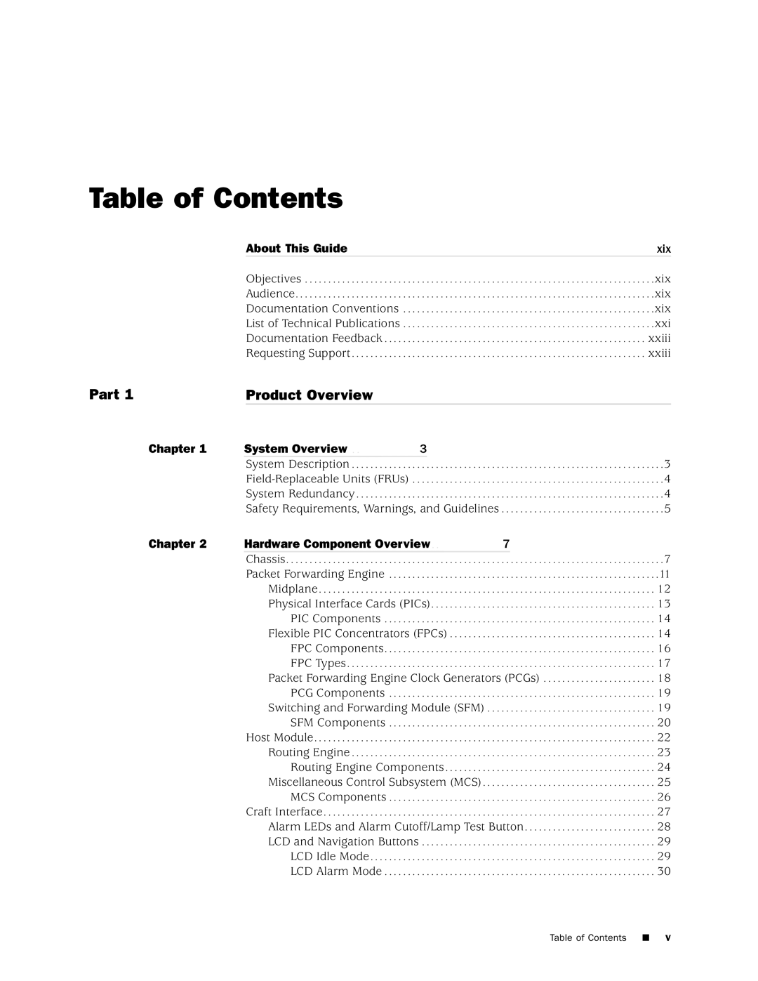 Juniper Networks M160 manual Table of Contents 