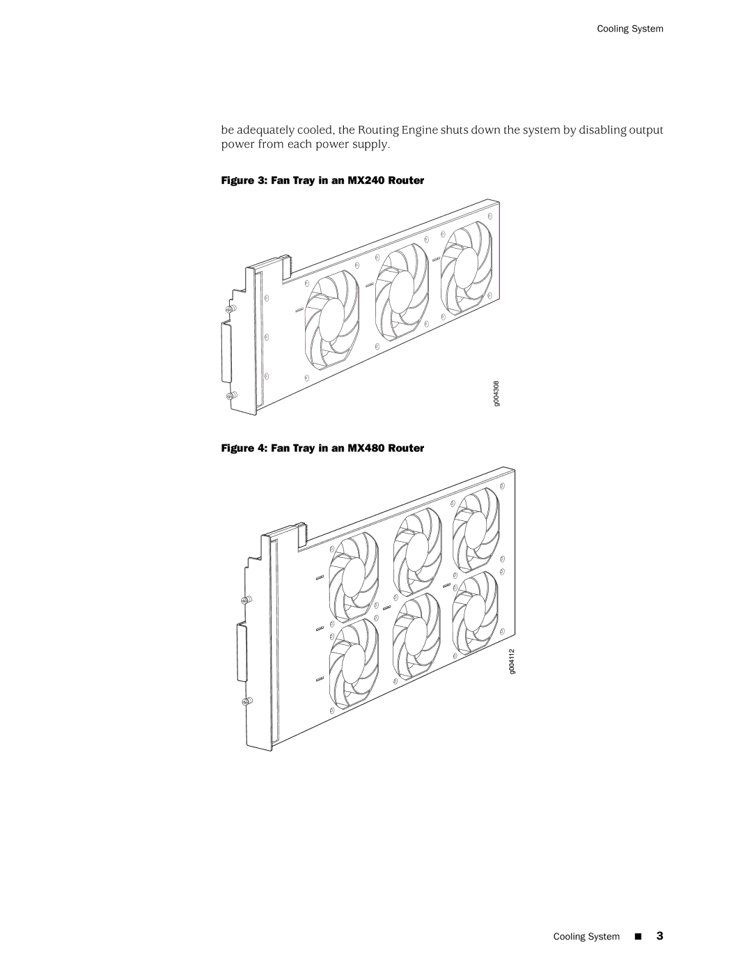 Juniper Networks MX480 installation instructions Fan Tray in an MX240 Router 