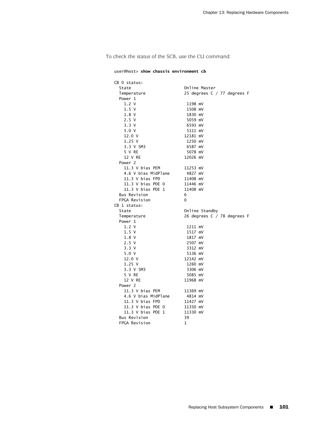 Juniper Networks MX240 manual To check the status of the SCB, use the CLI command 