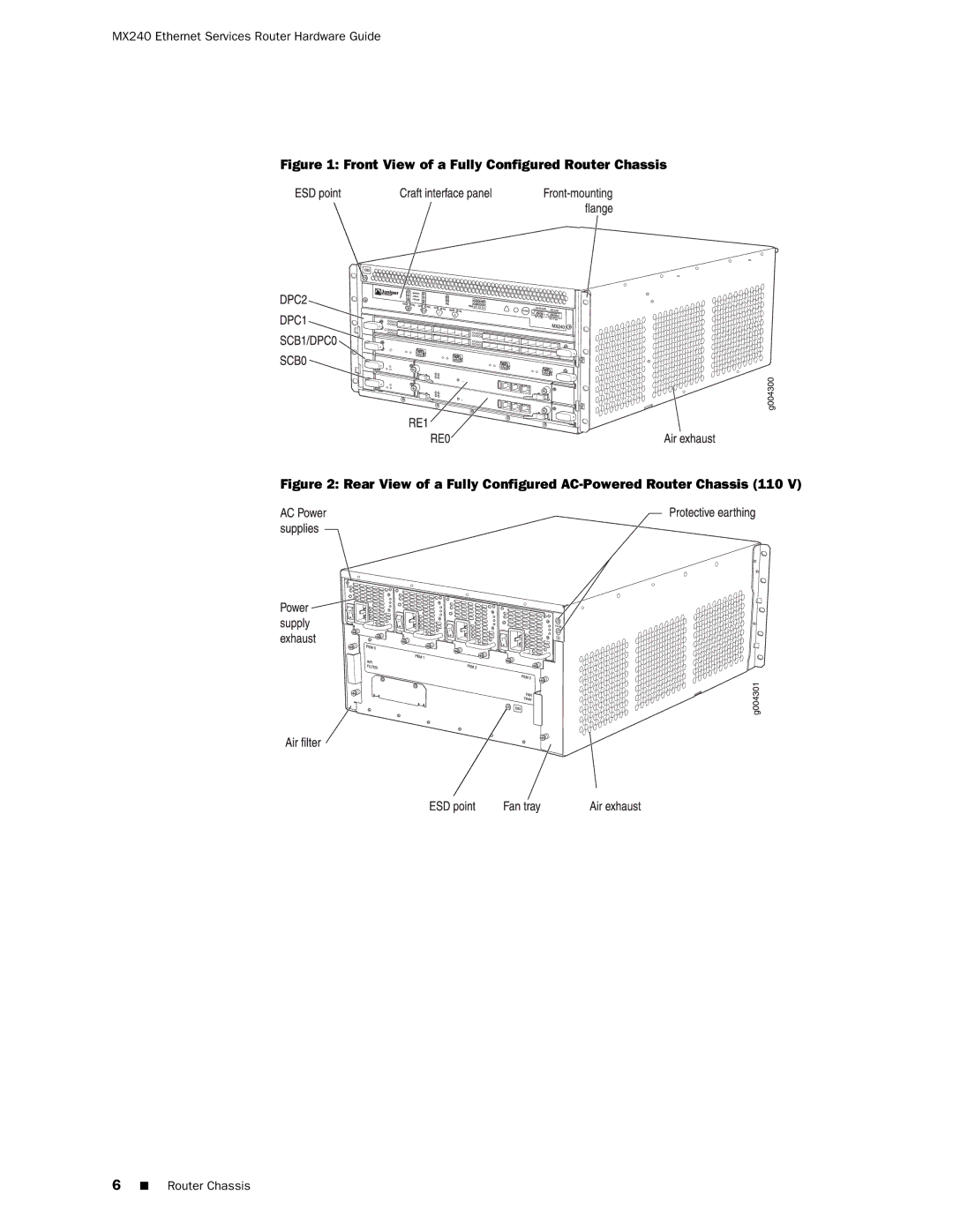 Juniper Networks MX240 manual Front View of a Fully Configured Router Chassis 