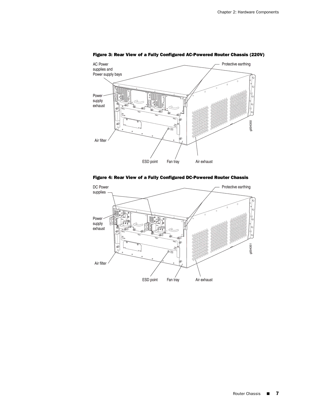 Juniper Networks MX240 manual Rear View of a Fully Configured AC-Powered Router Chassis 