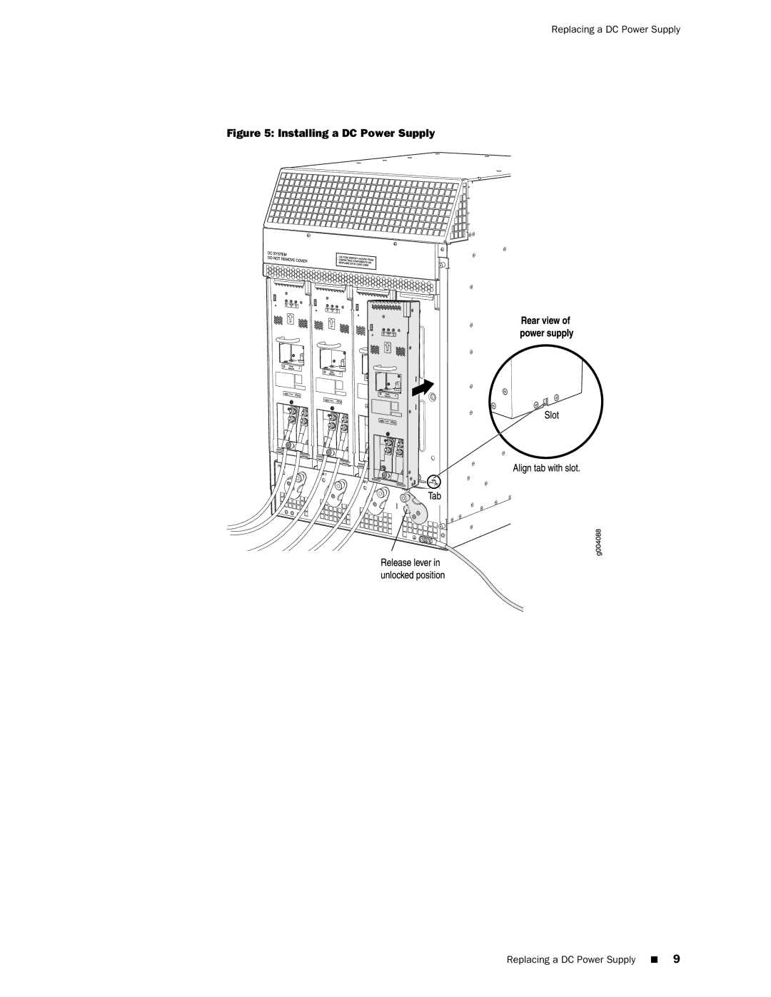 Juniper Networks MX960 installation instructions Installing a DC Power Supply 