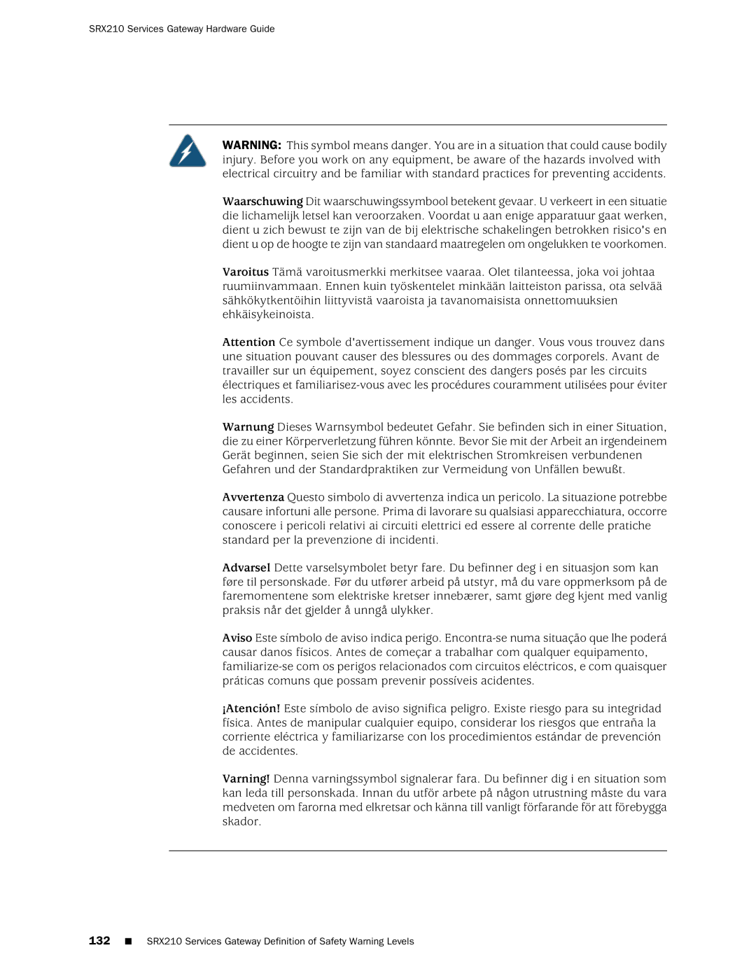 Juniper Networks SRX 210 manual SRX210 Services Gateway Hardware Guide 