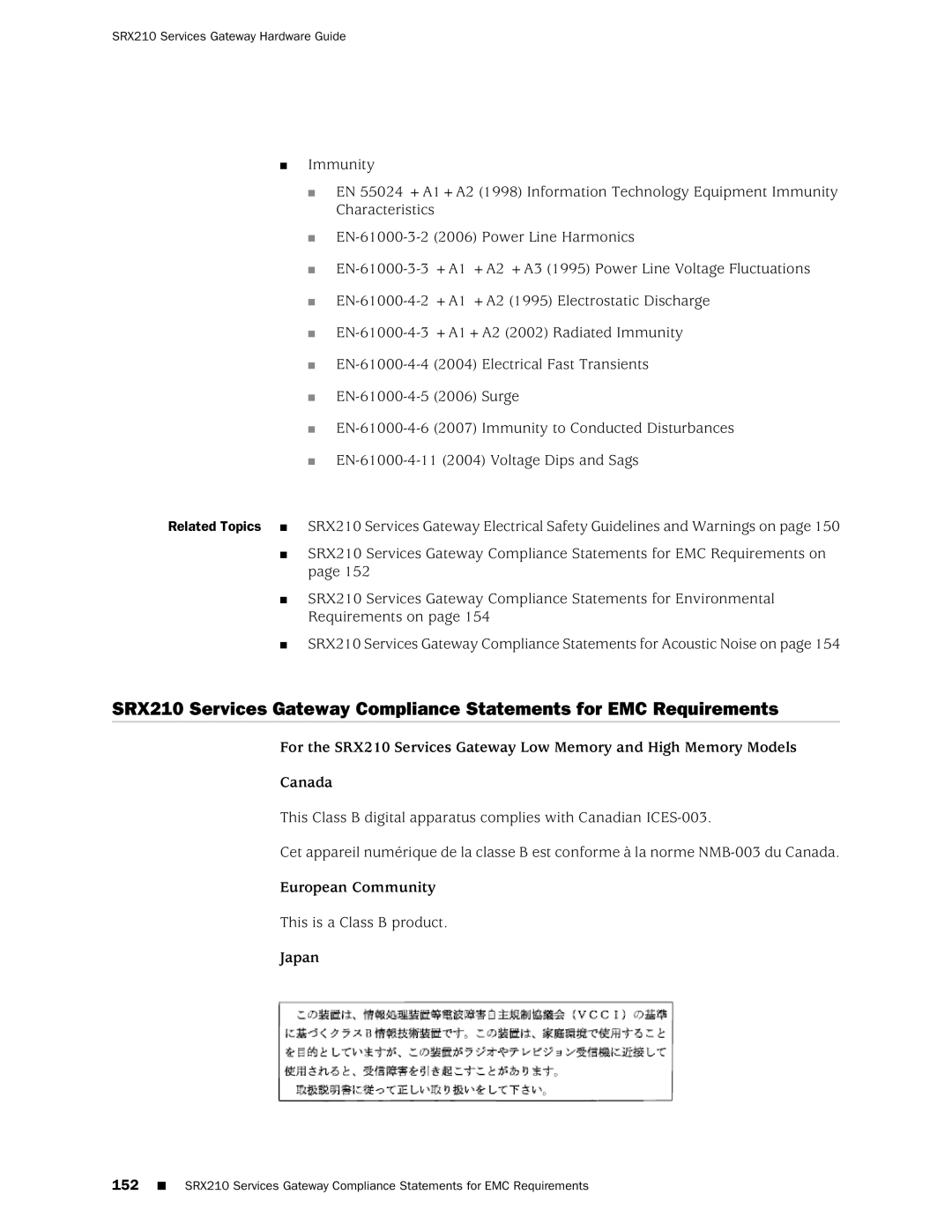 Juniper Networks SRX 210 manual European Community 