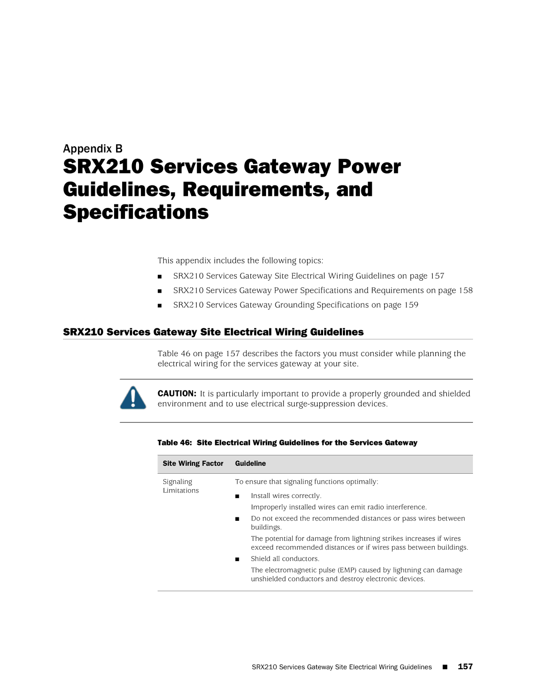 Juniper Networks SRX 210 manual SRX210 Services Gateway Site Electrical Wiring Guidelines, Site Wiring Factor Guideline 