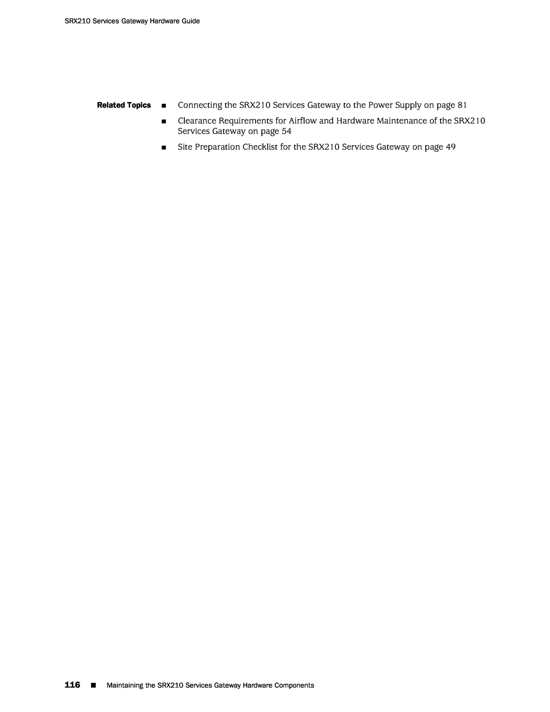 Juniper Networks SRX 210 manual Site Preparation Checklist for the SRX210 Services Gateway on page 