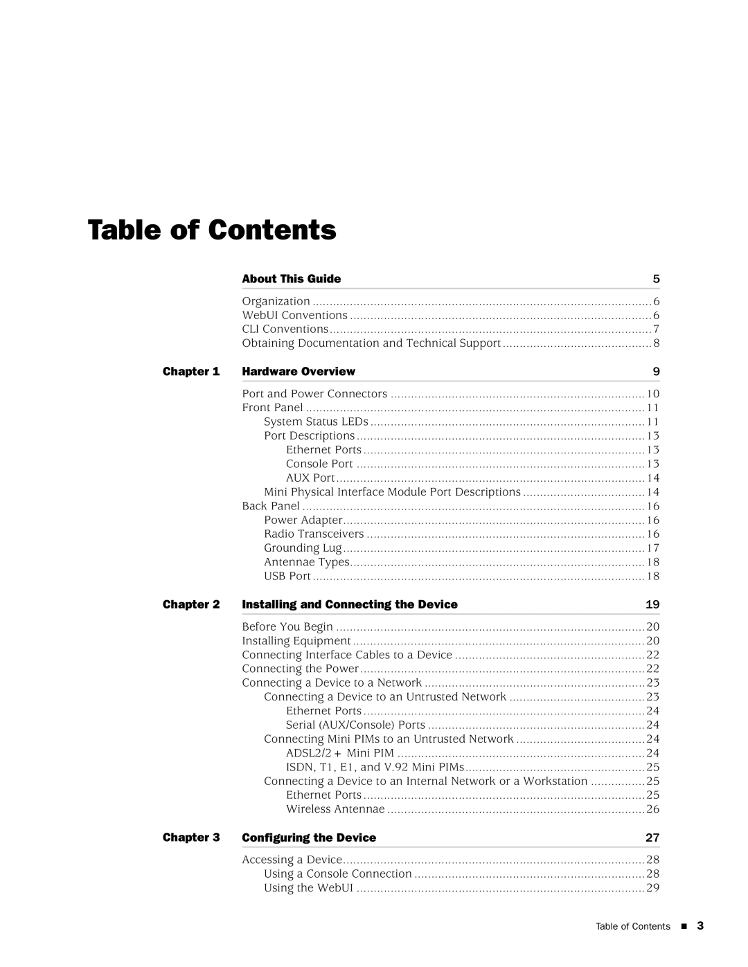 Juniper Networks SSG 20 manual Table of Contents 