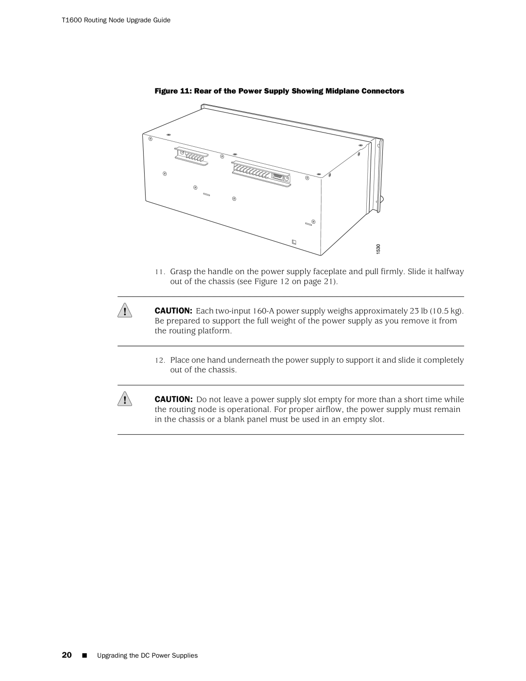 Juniper Networks T1600 manual Rear of the Power Supply Showing Midplane Connectors 