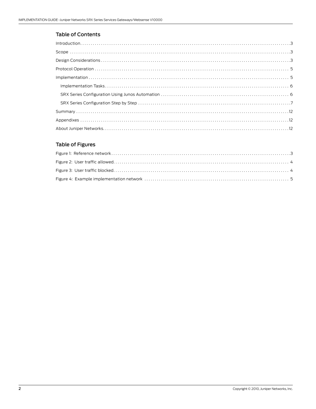 Juniper Networks V10000 warranty Table of Contents, Table of Figures 