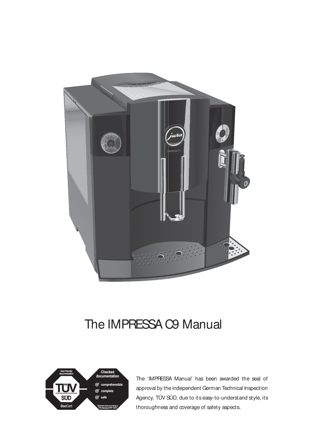 Jura Capresso 13422 manual Impressa C9 Manual 