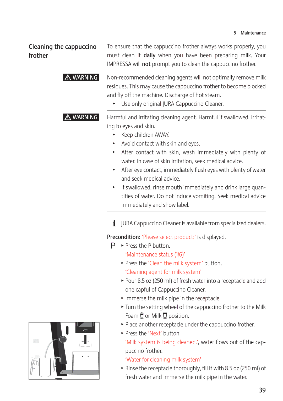 Jura Capresso 13637 manual ‘Maintenance status /’ 