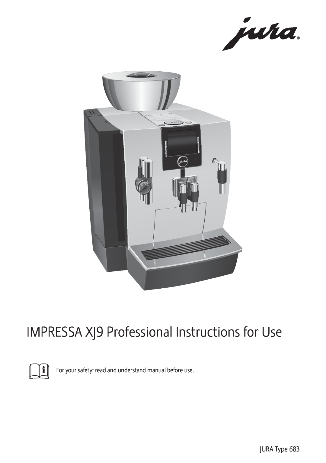 Jura Capresso 13637 manual IMPRESSA XJ9 Professional Instructions for Use, JURA Type 