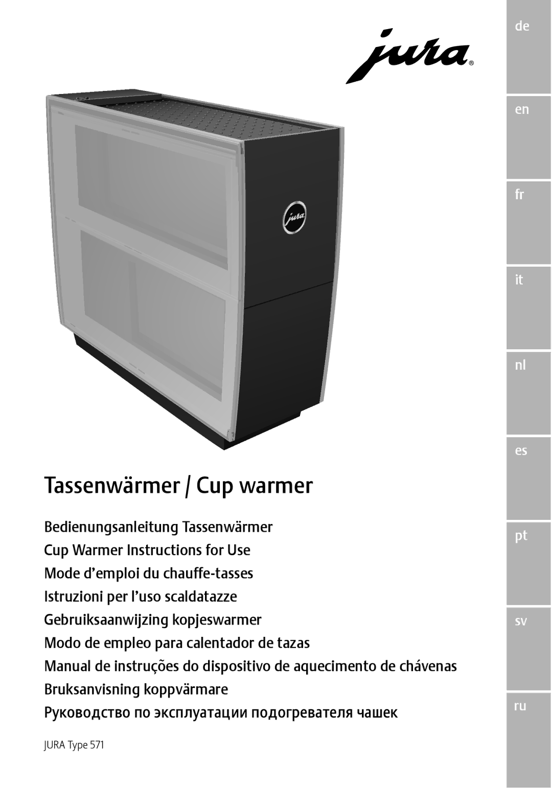 Jura Capresso 571 manual Tassenwärmer / Cup warmer, Jura Type 71 