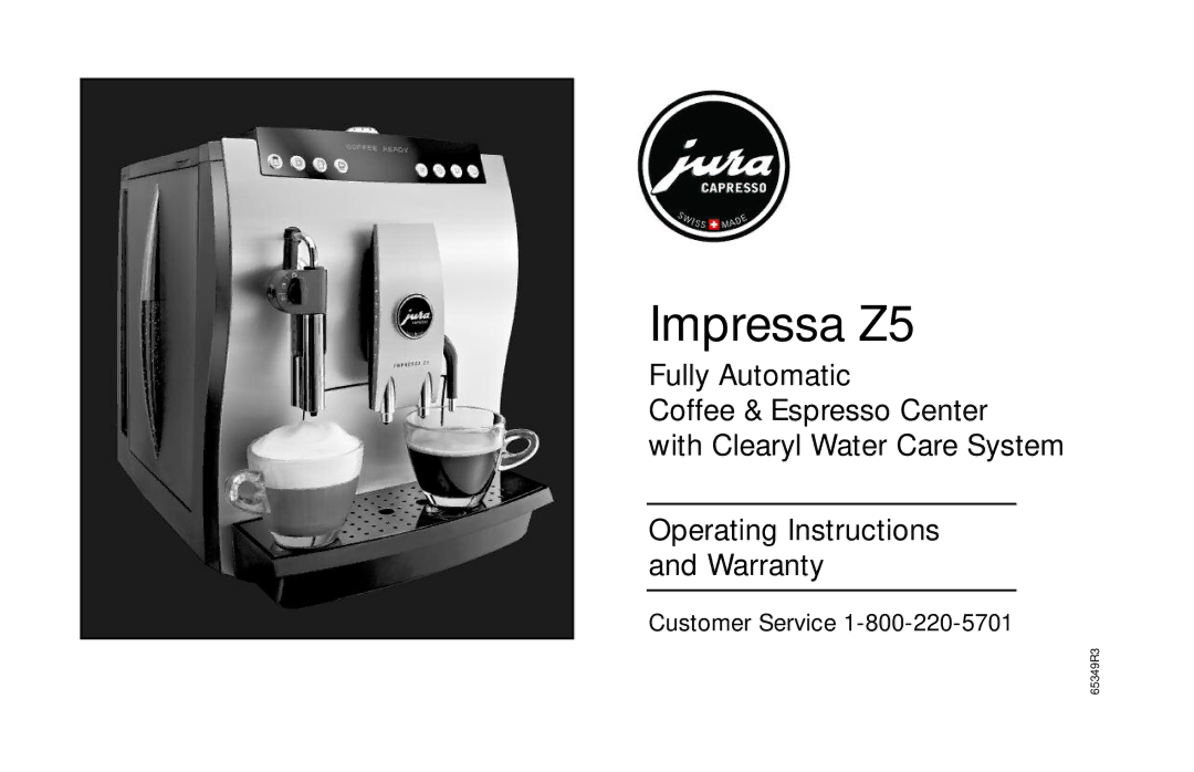 Jura Capresso 65349R3 warranty Impressa Z5 