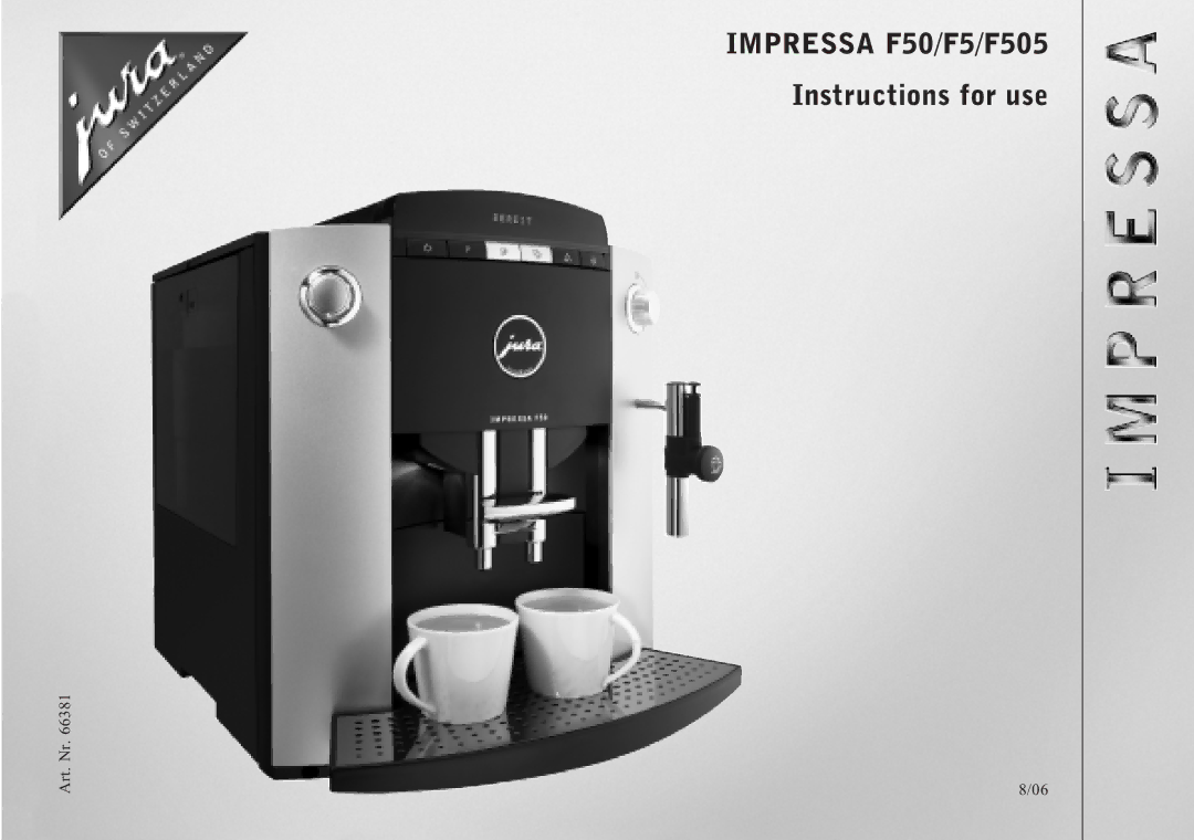 Jura Capresso manual Impressa F50/F5/F505 