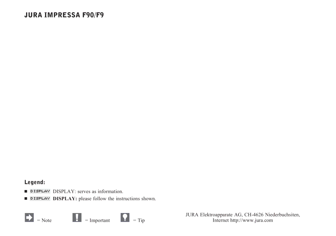 Jura Capresso manual Jura Impressa F90/F9 