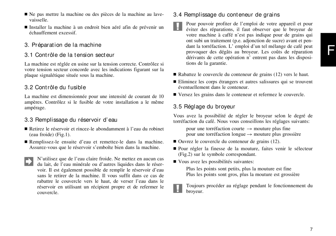 Jura Capresso Impressa E70/75 manual Préparation de la machine Contrôle de la tension secteur, Contrôle du fusible 