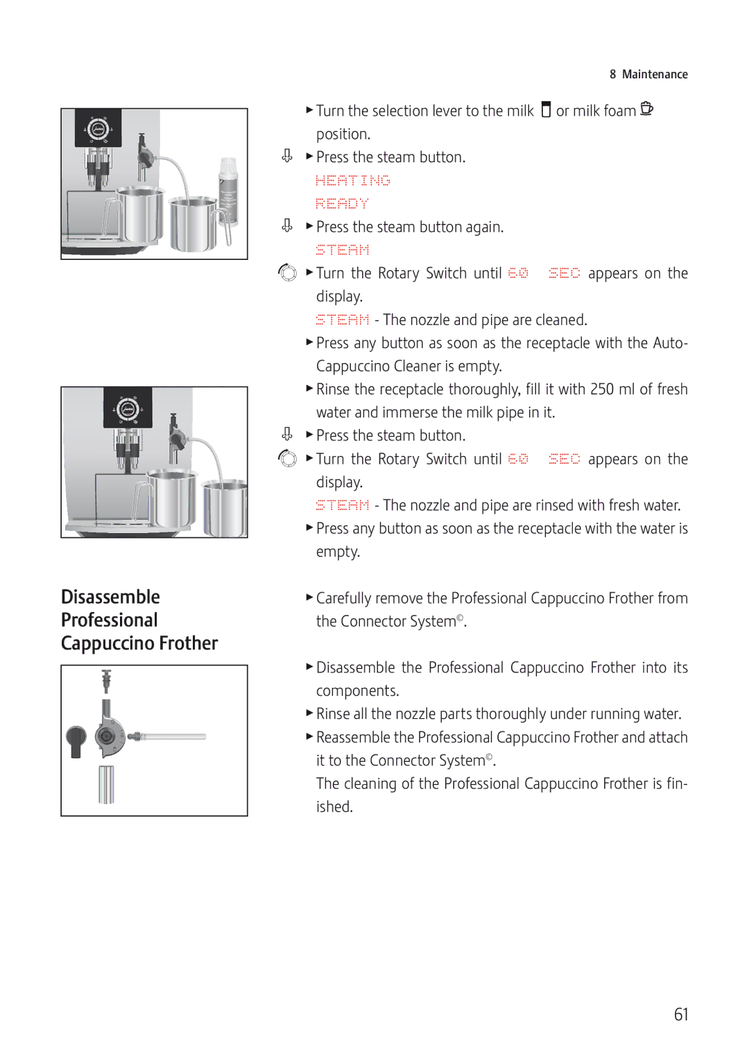 Jura Capresso IMPRESSA J5 manual Disassemble, Professional 