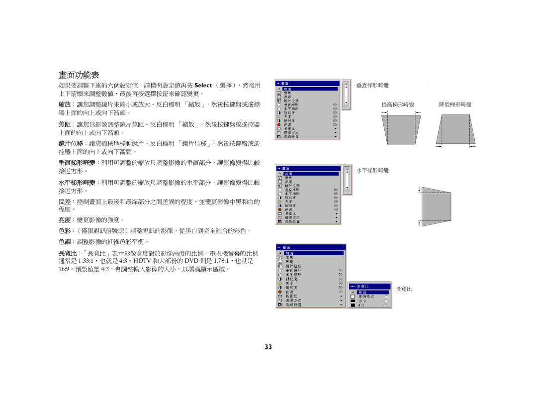 Jura Capresso LP 850 manual 畫面功能表 