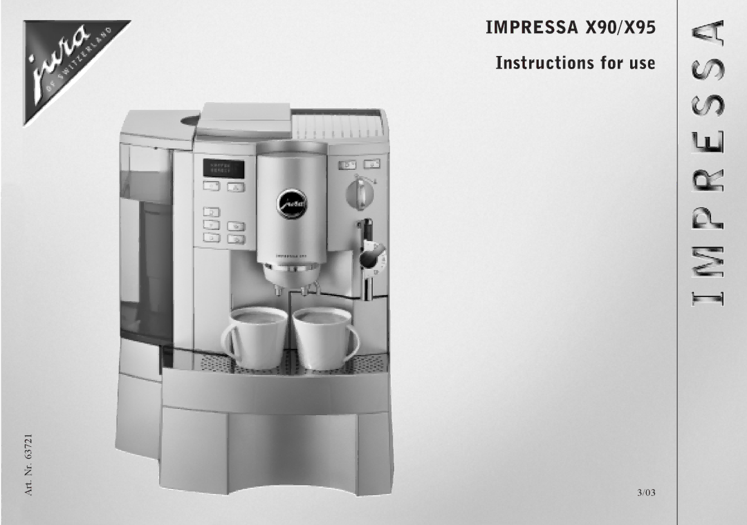 Jura Capresso manual Impressa X90/X95 