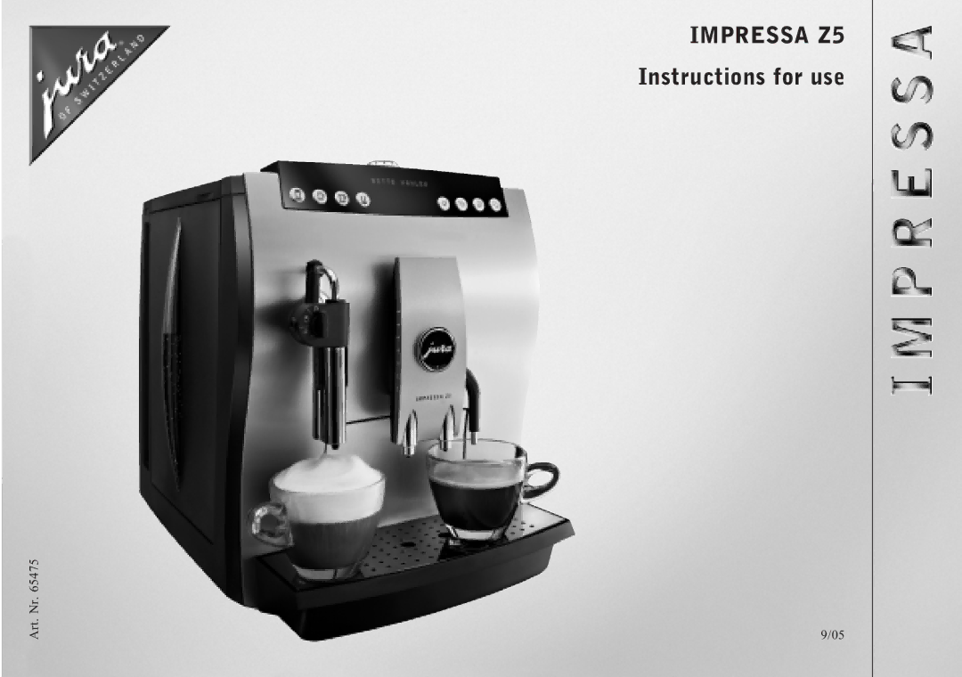 Jura Capresso manual Impressa Z5 