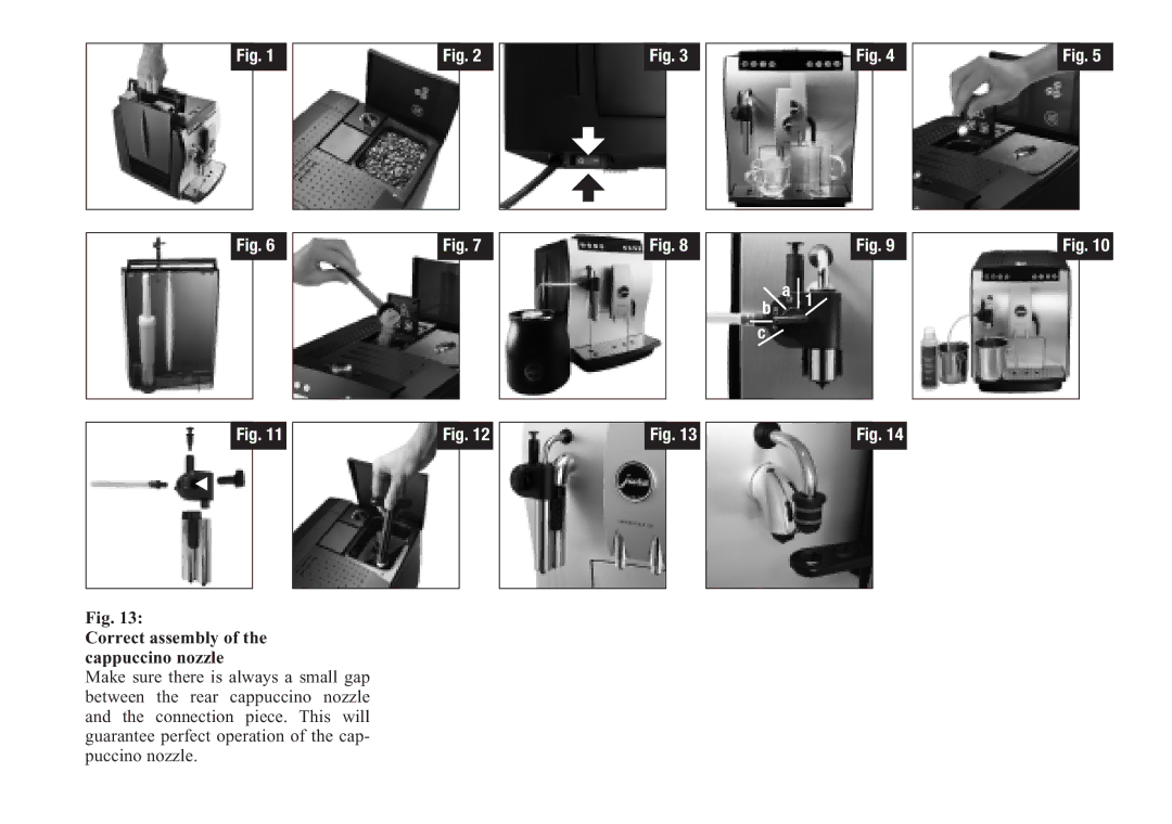 Jura Capresso Z5 manual Correct assembly of the cappuccino nozzle 