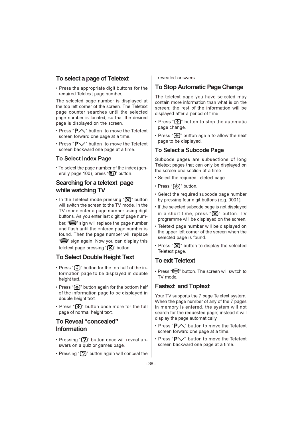 JVC 0205MKH-VT-VT To select a page of Teletext, To Stop Automatic Page Change, Searching for a teletext, While watching TV 