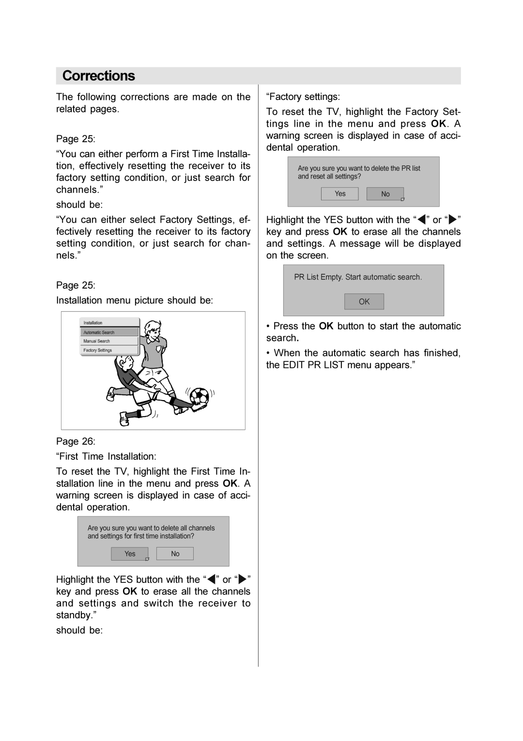 JVC 0205MKH-VT-VT manual Corrections 