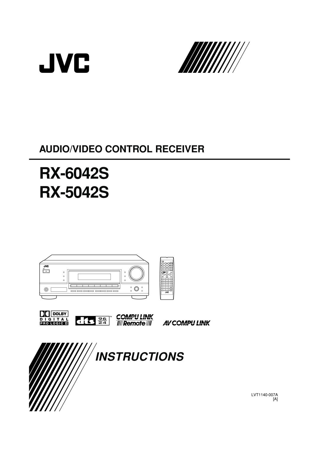 JVC LVT1140-007A manual RX-6042S RX-5042S, Instructions, Audio/Video Control Receiver, Ta/News/Info Display Mode 
