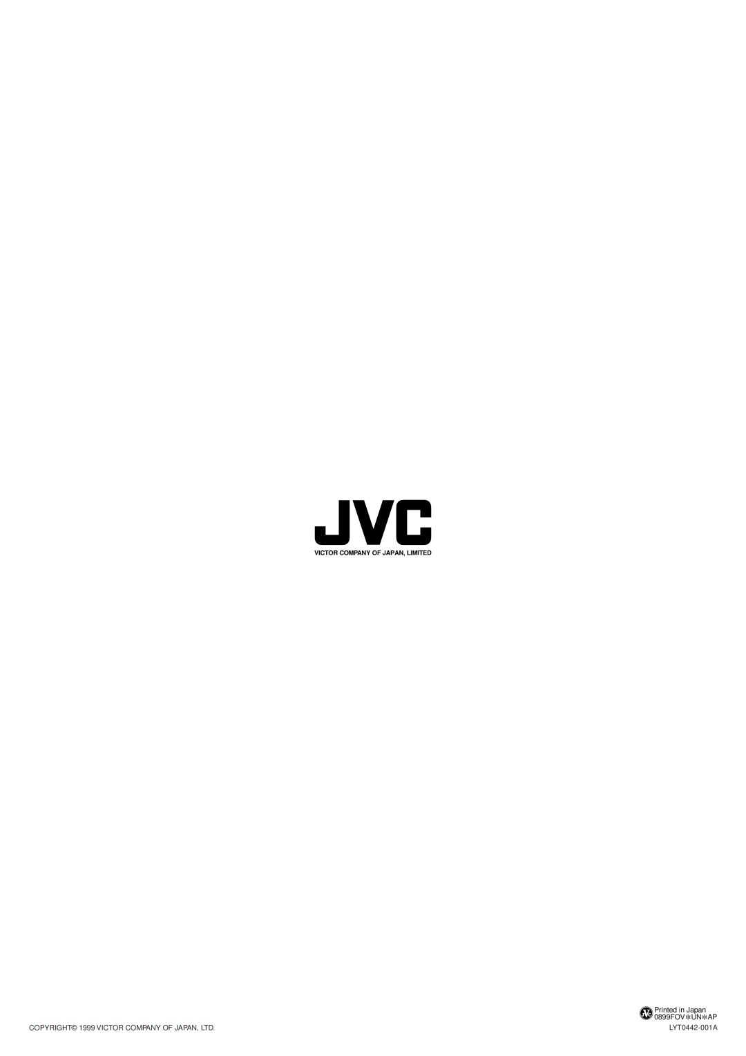 JVC 0899FOV*UN*AP, WR-DV21U user manual 