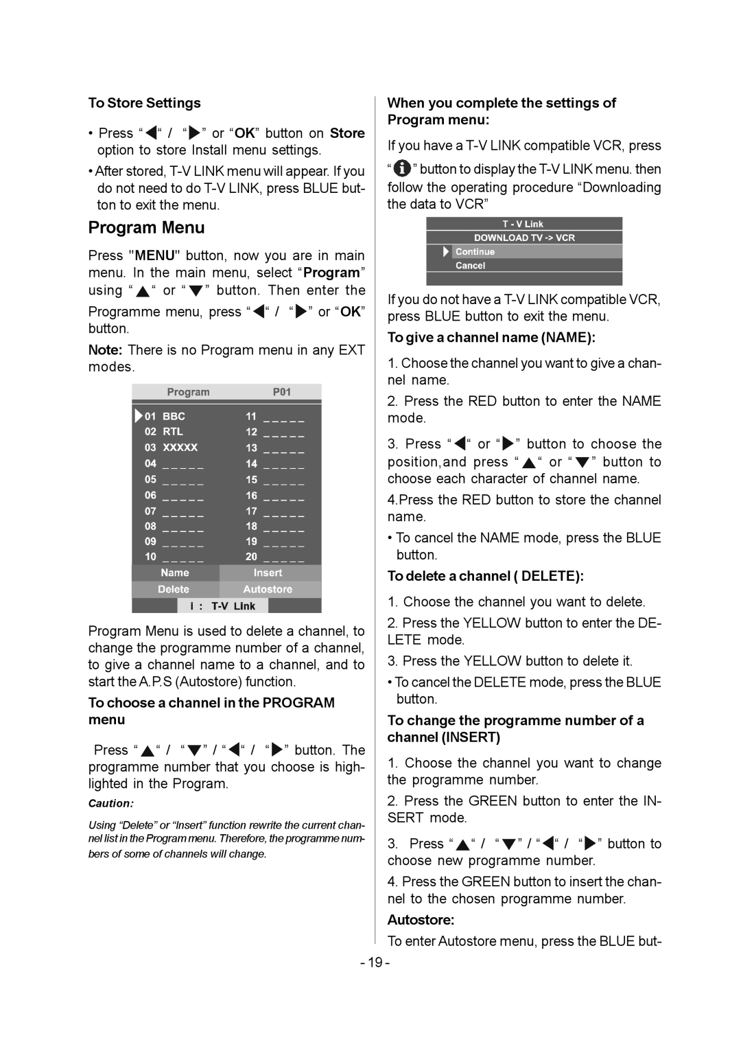 JVC 1004MKH-VT-VT manual Program Menu 