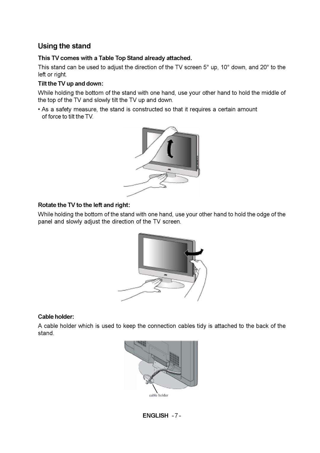 JVC 1004MKH-VT-VT manual Using the stand 