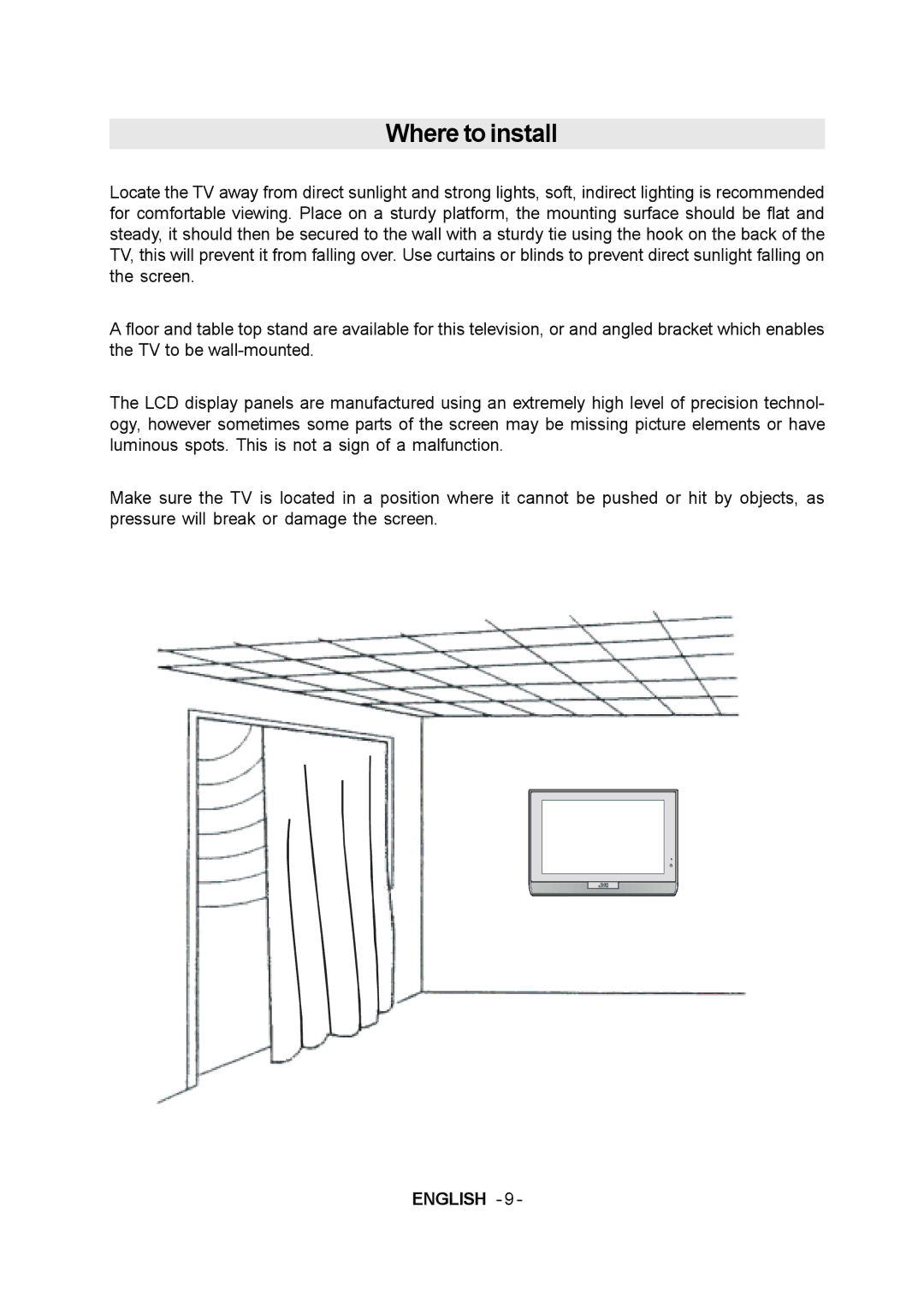 JVC 1004MKH-VT-VT manual Where to install 