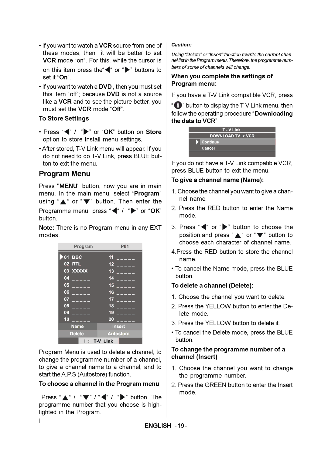 JVC 1004MKH-VT-VT manual Program Menu 