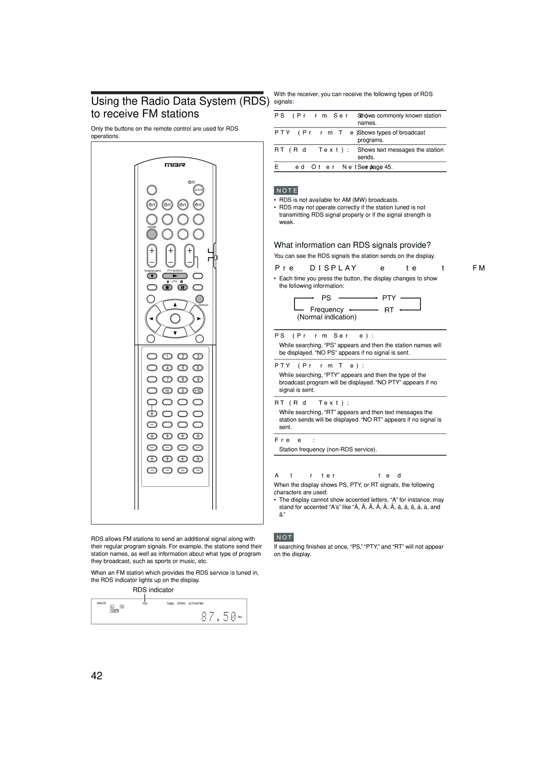 JVC 1105RYMMDWJEIN manual Using the Radio Data System RDS to receive FM stations, What information can RDS signals provide? 