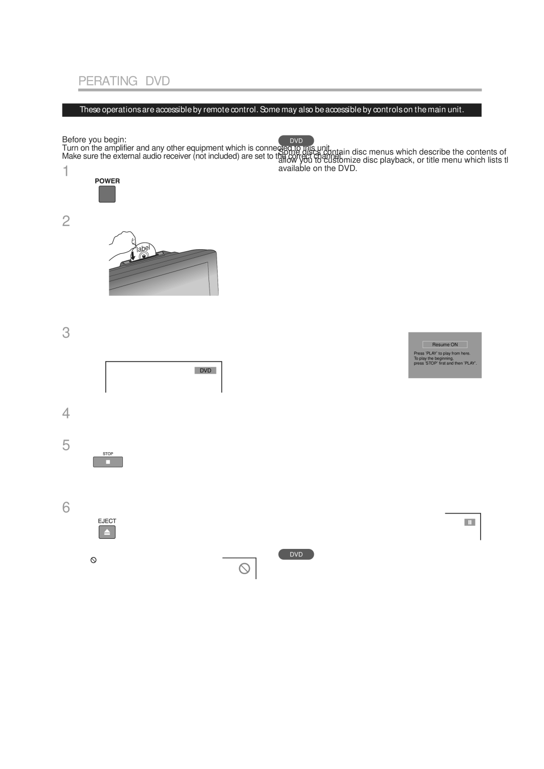 JVC 1EMN24939, A94N5UH manual Disc Menu, Resume Playback 