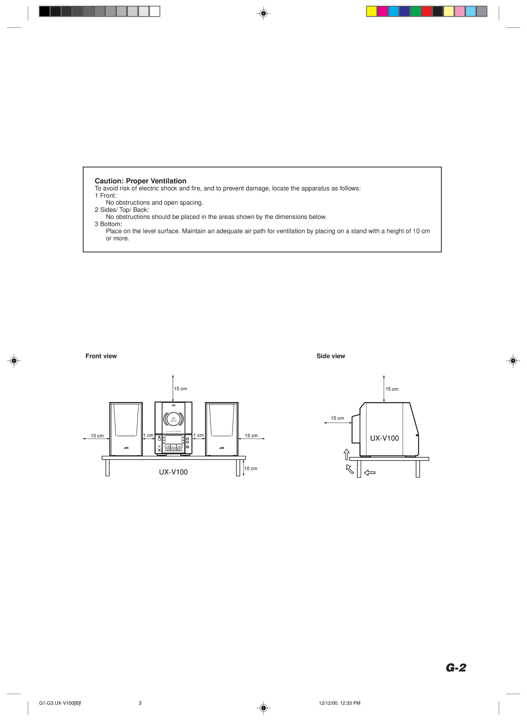 JVC 20981IEN manual UX-V100 